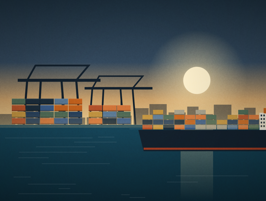 Port and container terminal — wholesale logistics